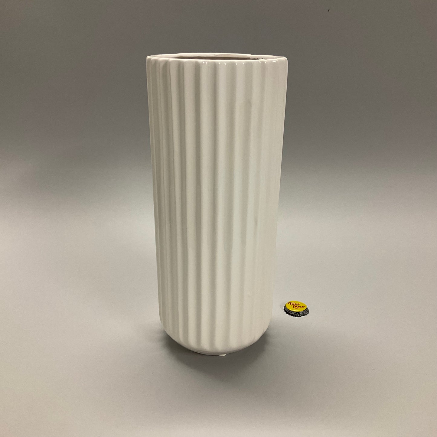 White Fluted Vases