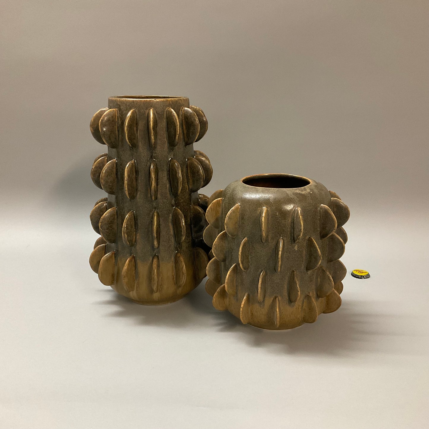 Green Disc Patterned Vase