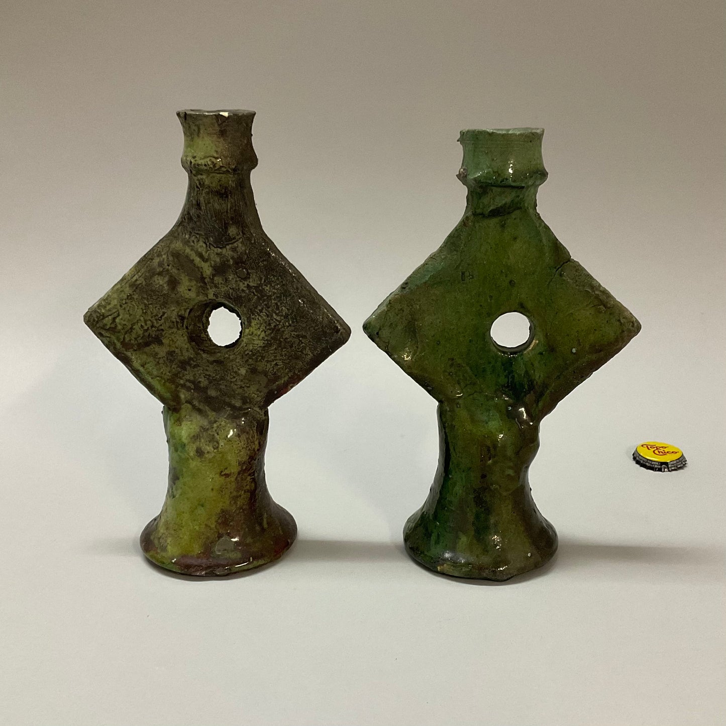 Green Vintage Candlesticks