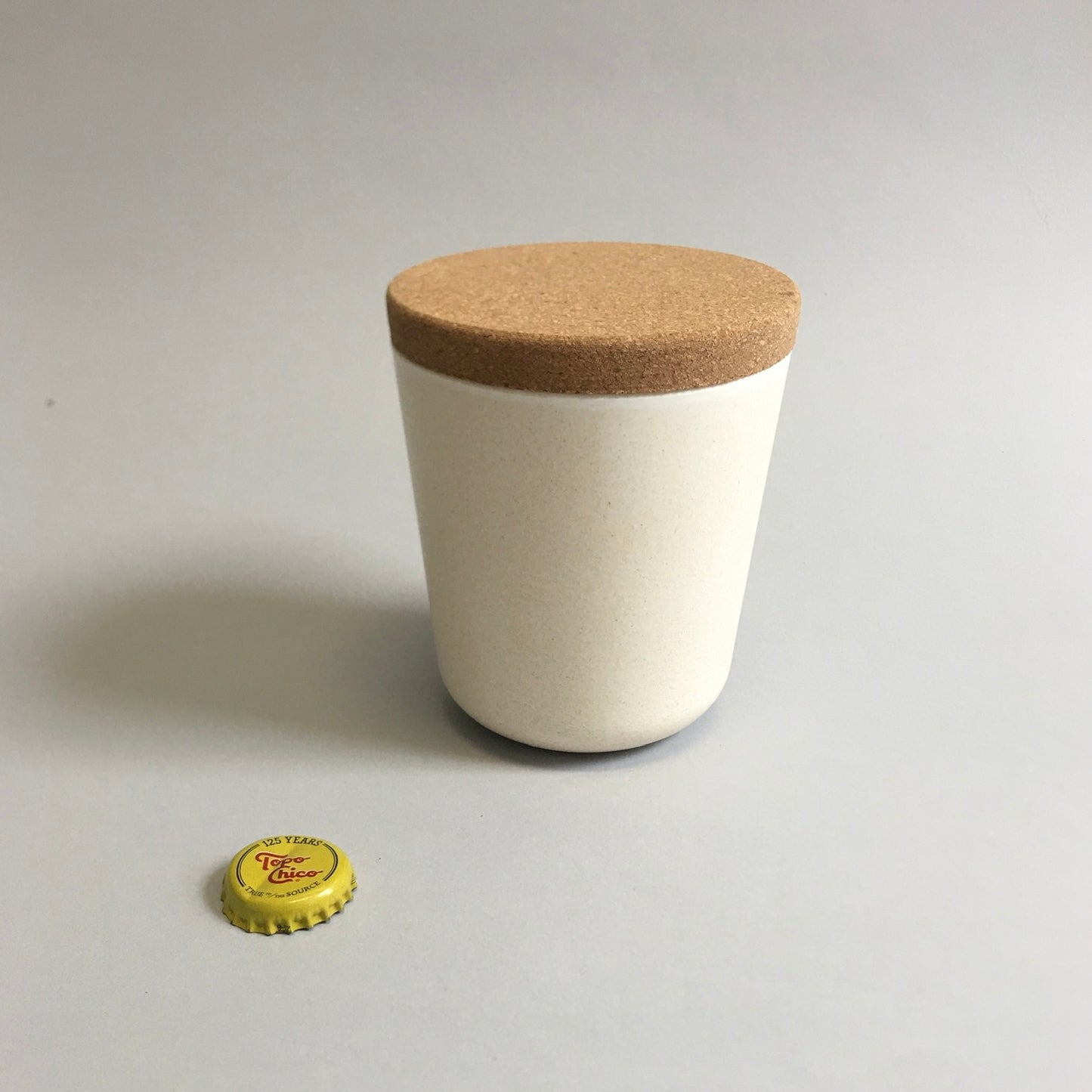 White Canister with Cork Lid