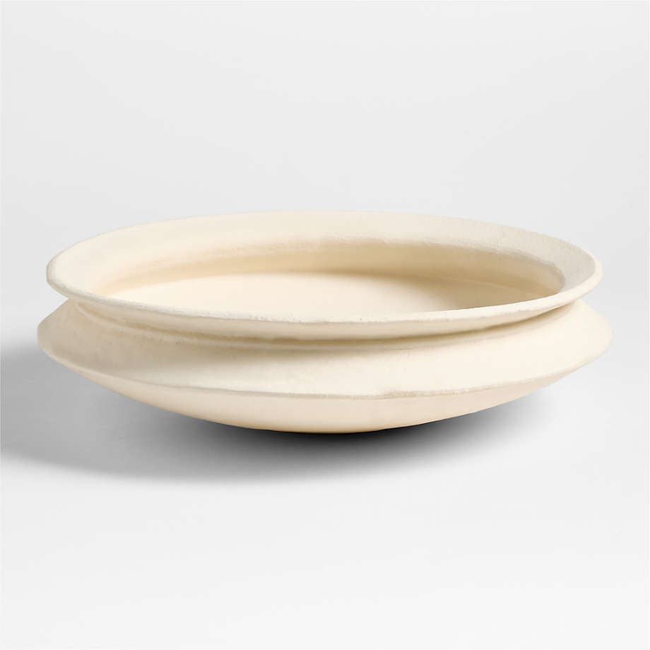White Earthenware Clay Centerpiece Bowl