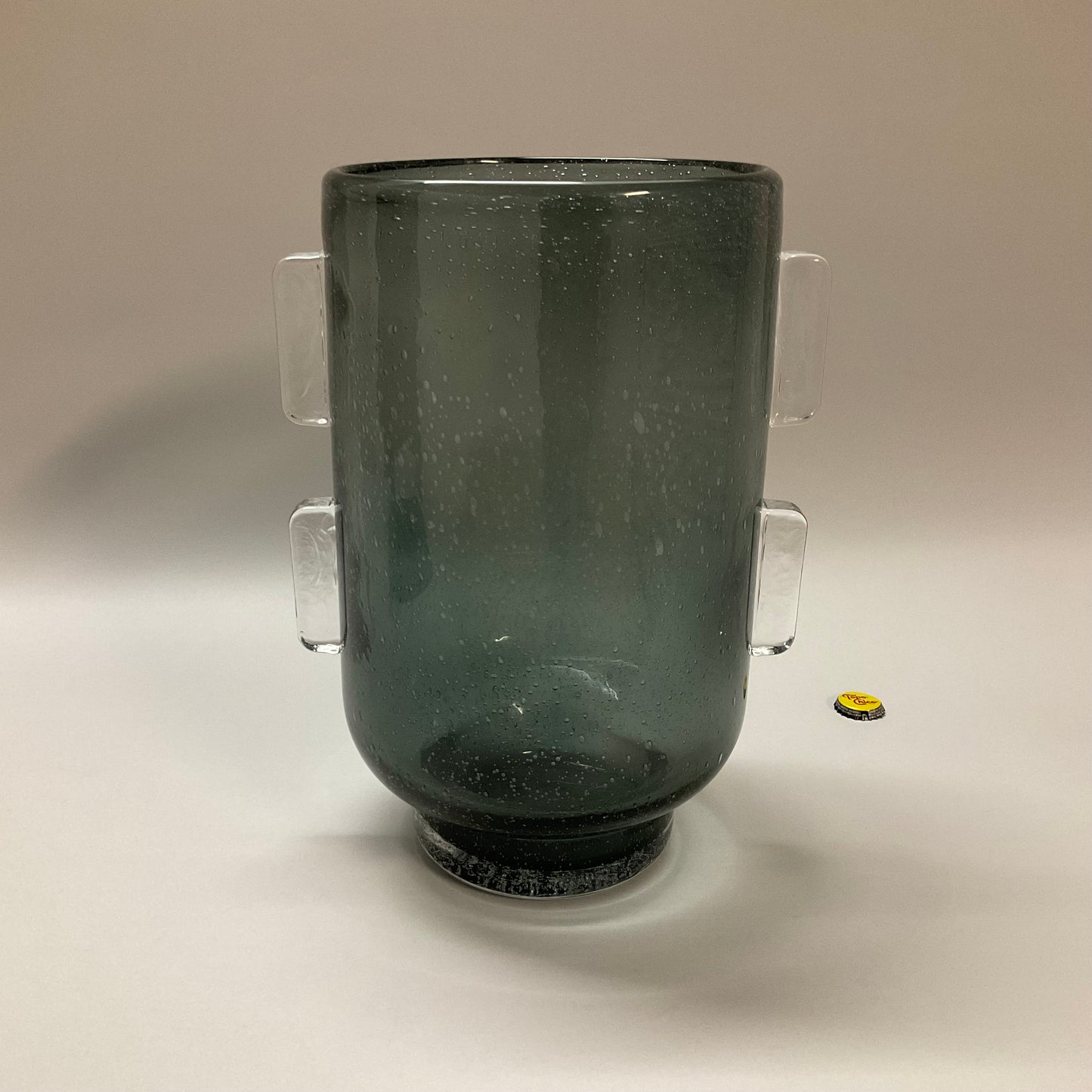 Tall Smoked Gray Glass Vase