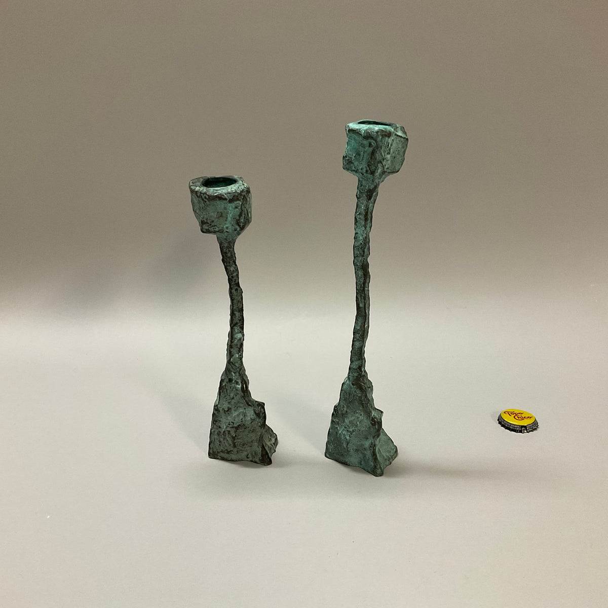 Green Metal Candlesticks