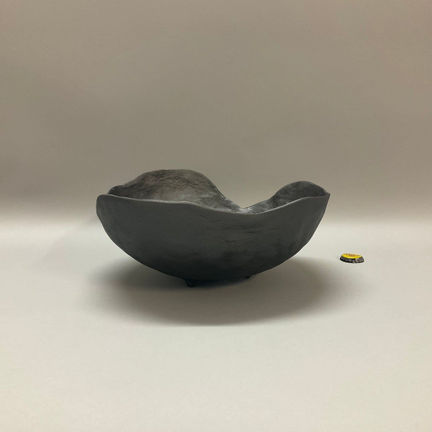 Gray Asymmetrical Ceramic Bowl
