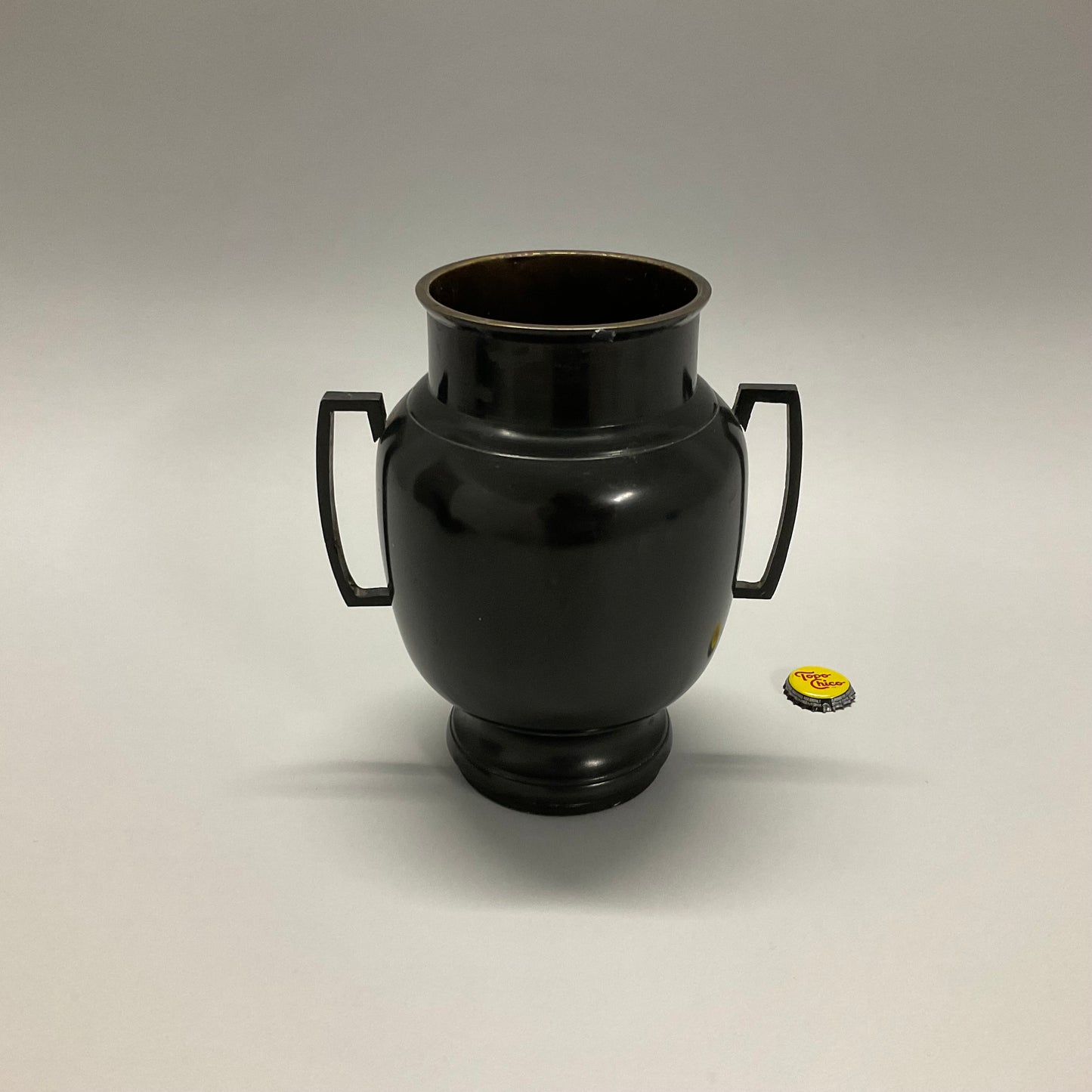 Black Metal Vase with Handles