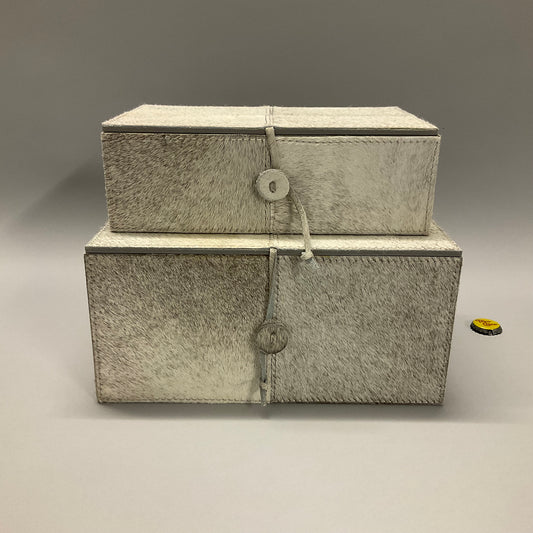 Gray Cowhide Boxes
