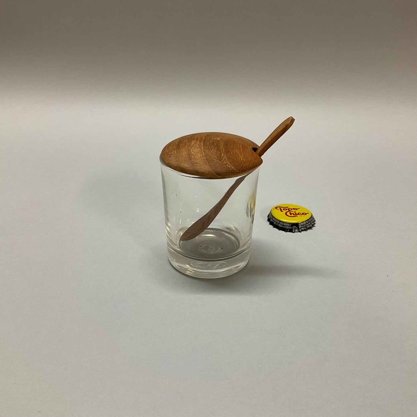 Tiny Salt Cellar with Wood Spoon and Lid