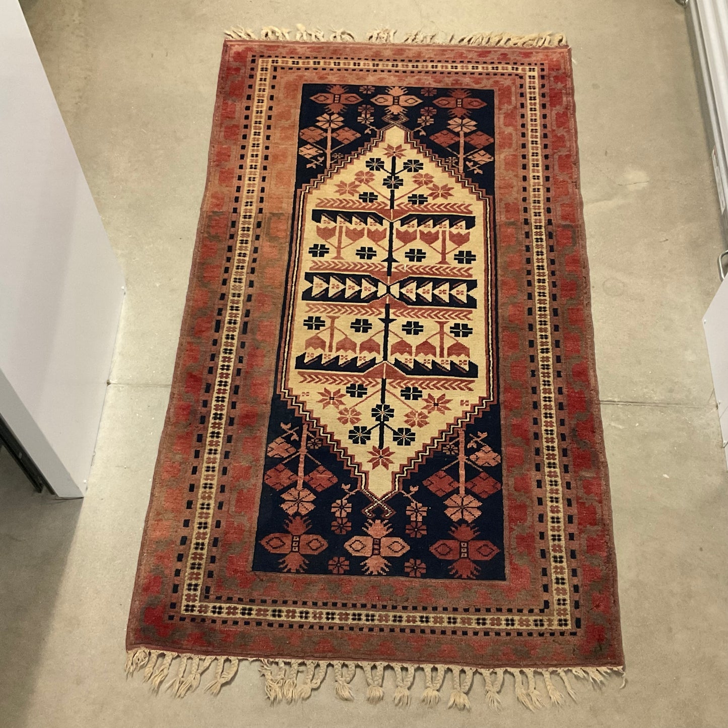 Navy and Red Rug