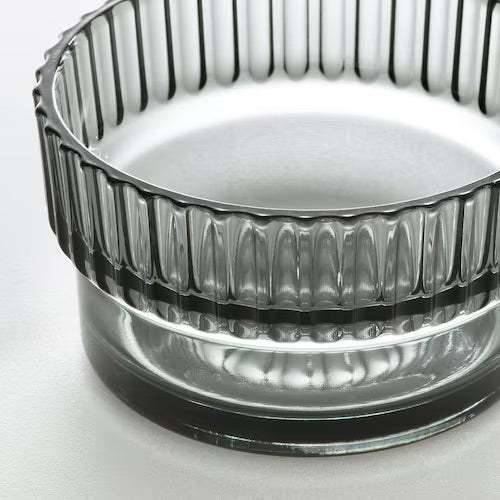 Gray Glass Candle Holder