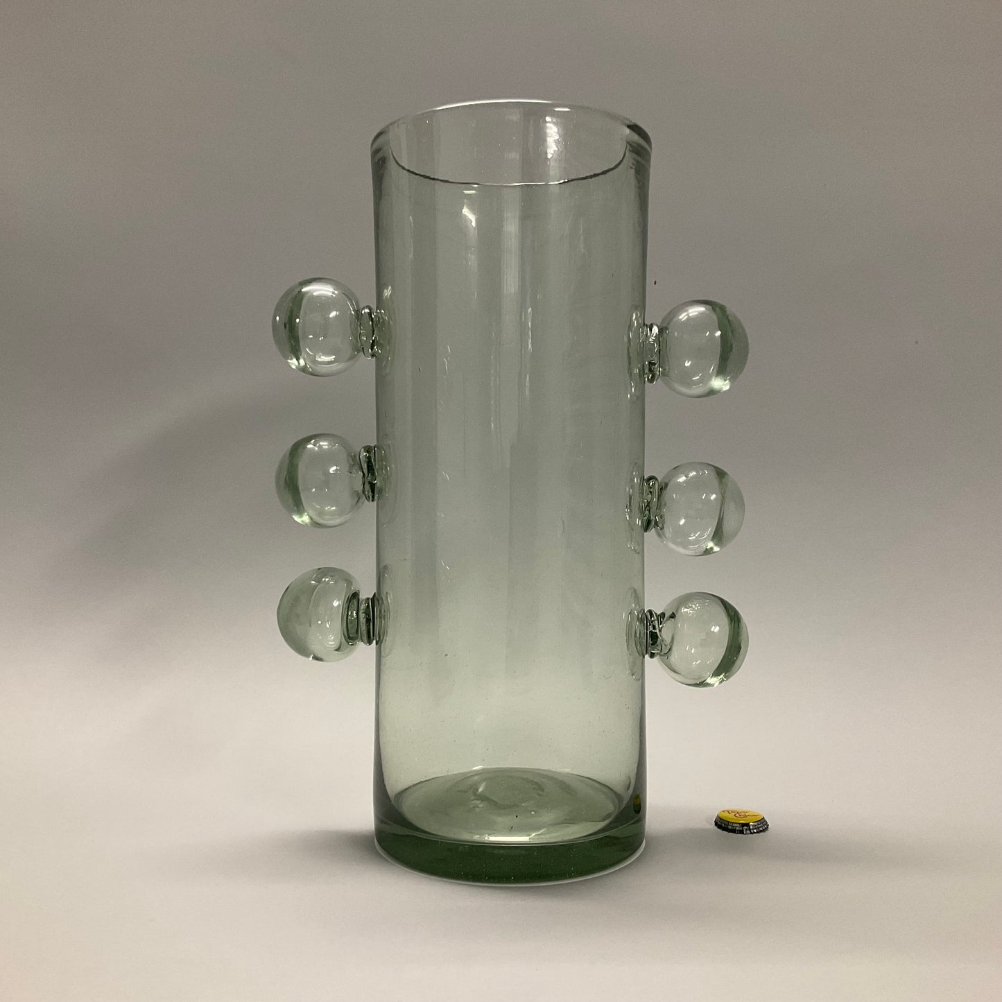 Bubble Handle Glass Vase
