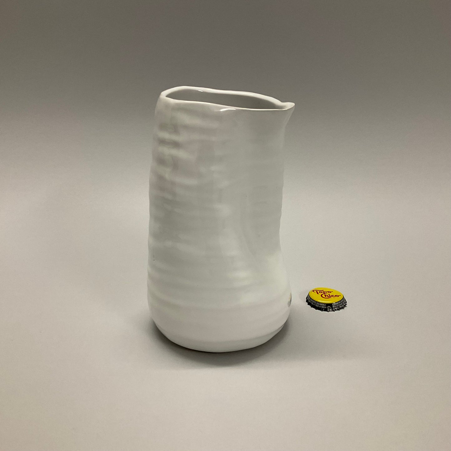 White Pinched Vases