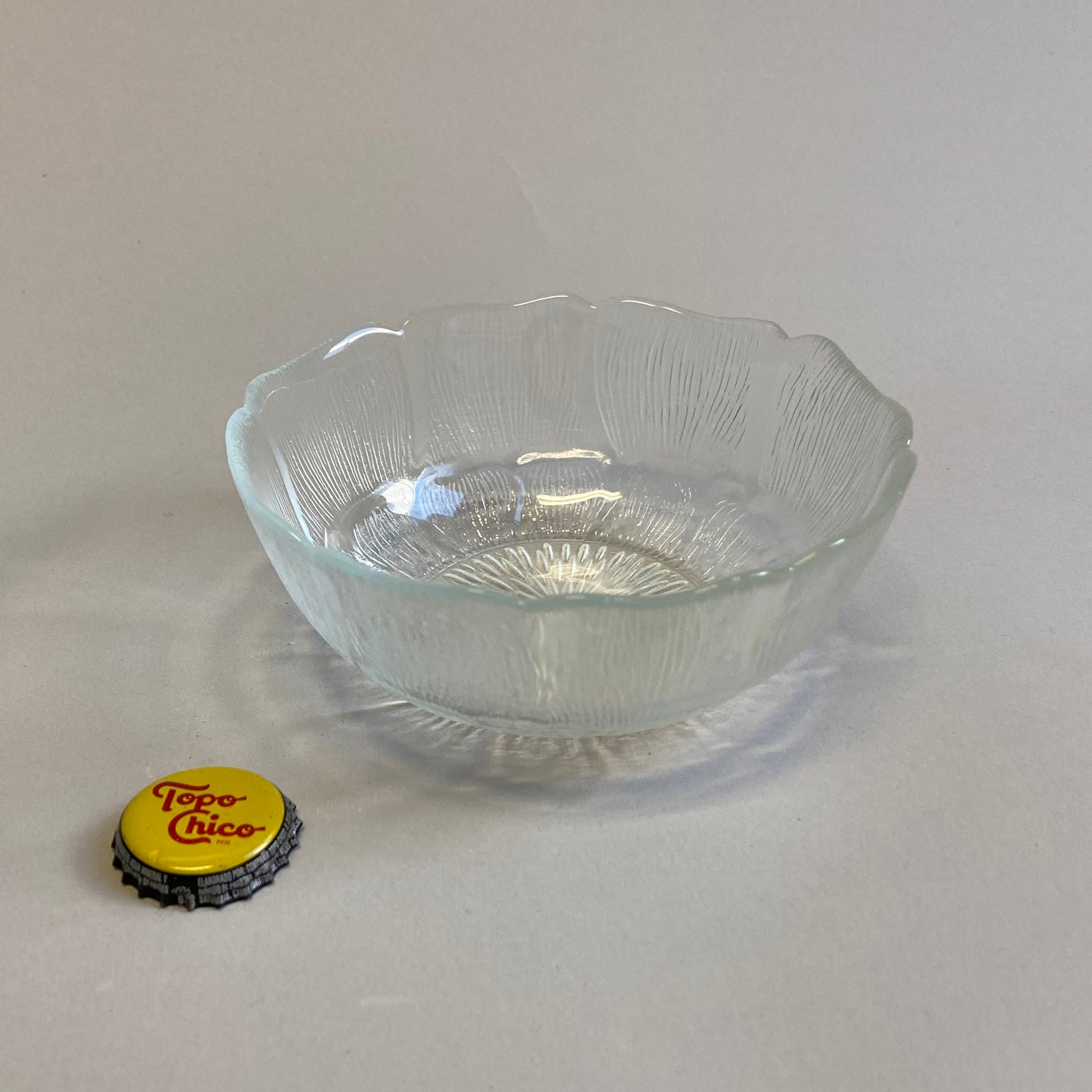Clear Glass Flower Bowl