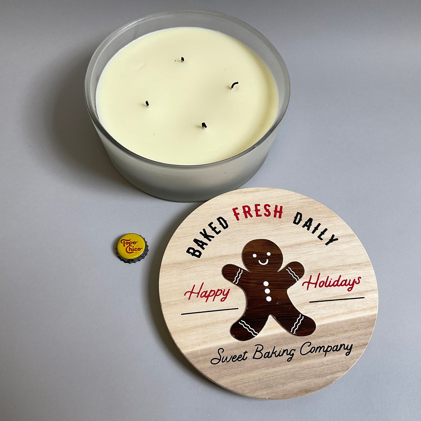 Wood Lidded Gingerbread Candle