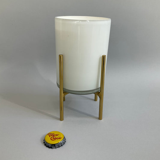 White Candle with Gold Stand
