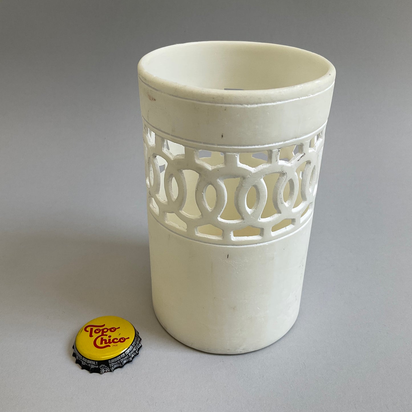 White Alabaster Votive Candle Holder