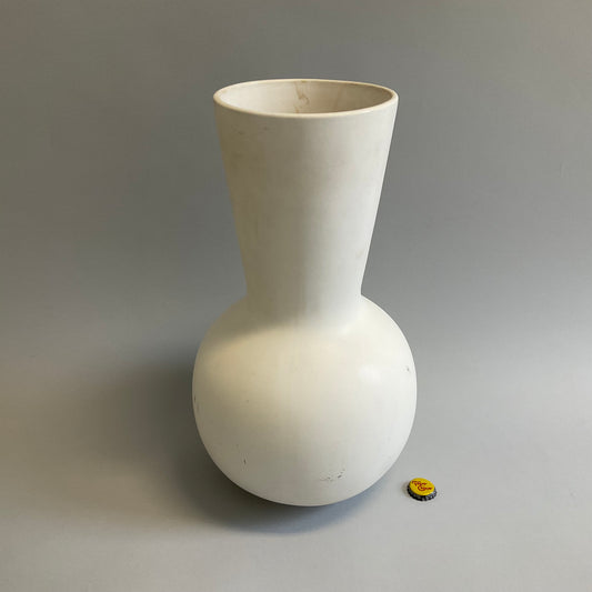 Tall White Ceramic Sack Vase