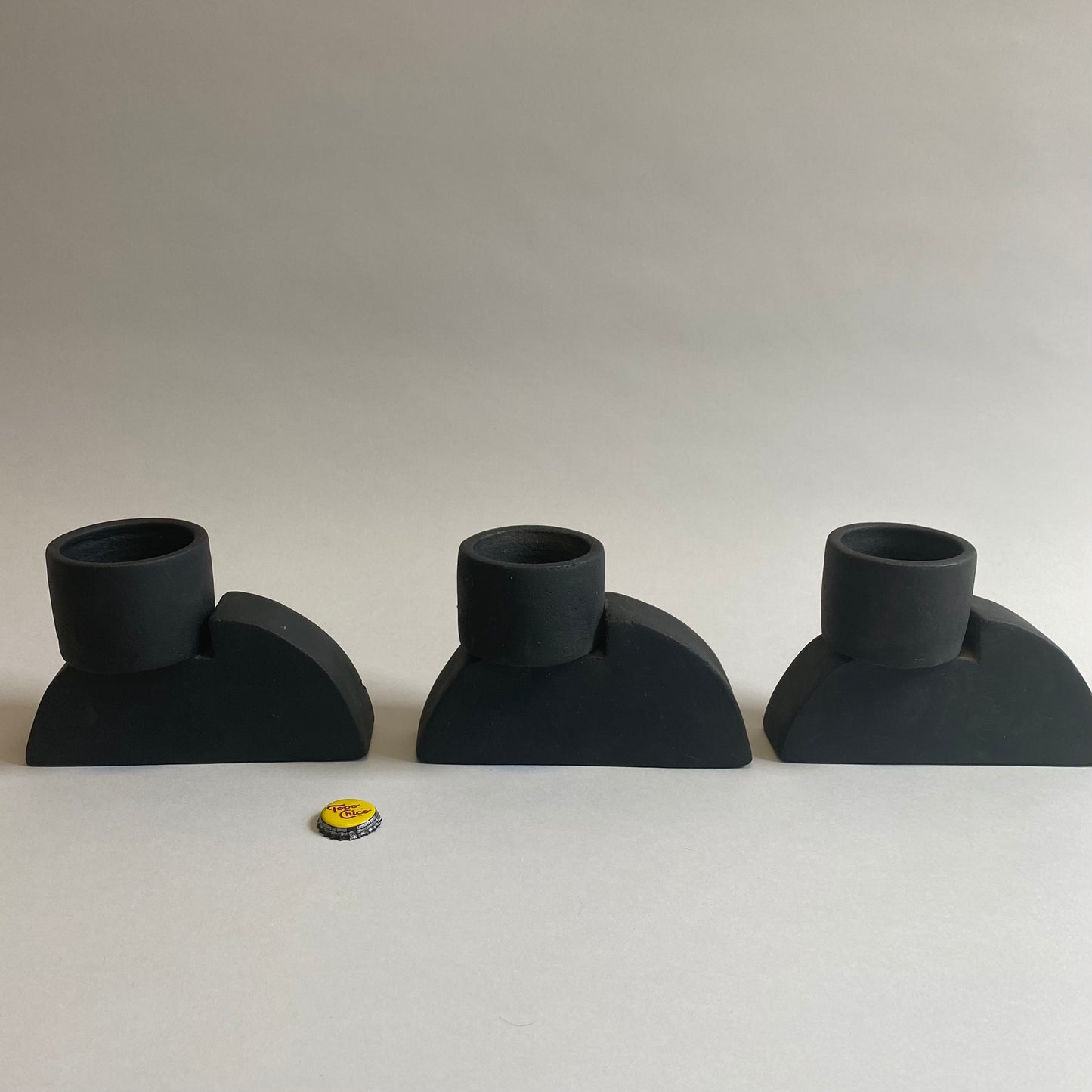 Black Terracotta Taper Holders