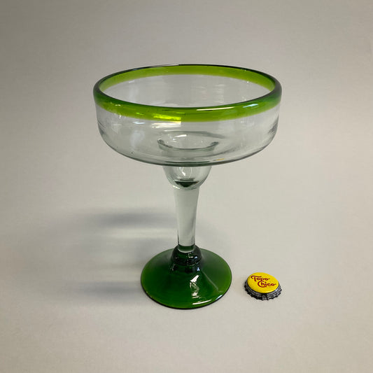 Green Rimmed Margarita Glass