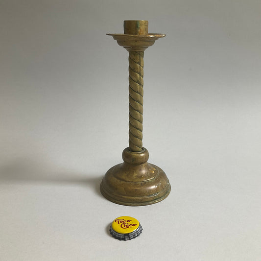 Vintage Brass Rope Candlestick Holder