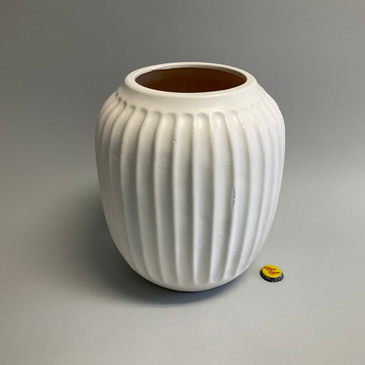 White Fluted Ceramic Vase