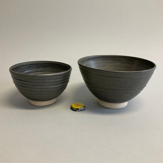 Gray Footed Ceramic Bowls