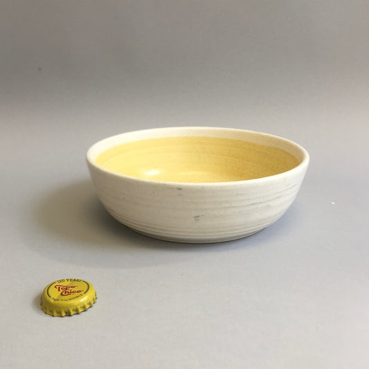 Ceramic Speckled White/Yellow Bowl