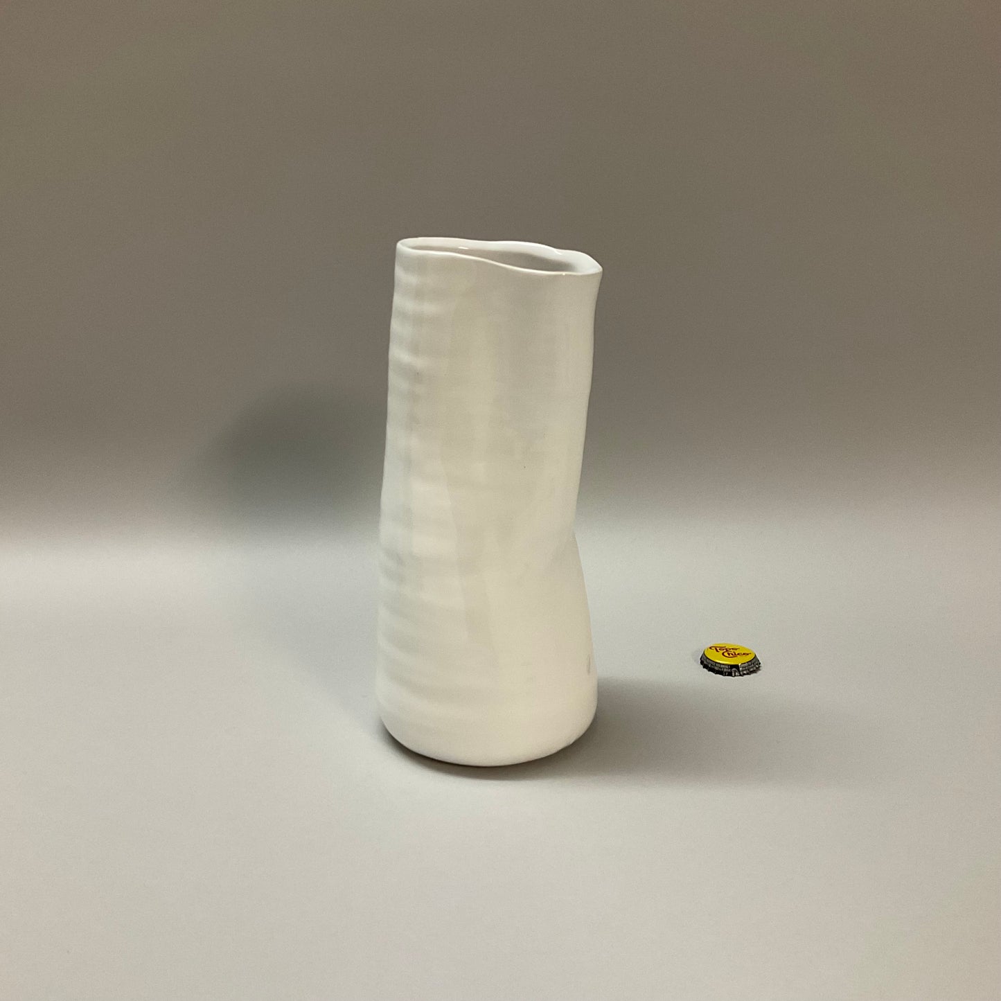 White Pinched Vases