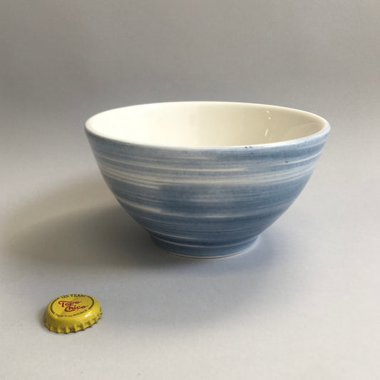 Blue and White Striped Bowl