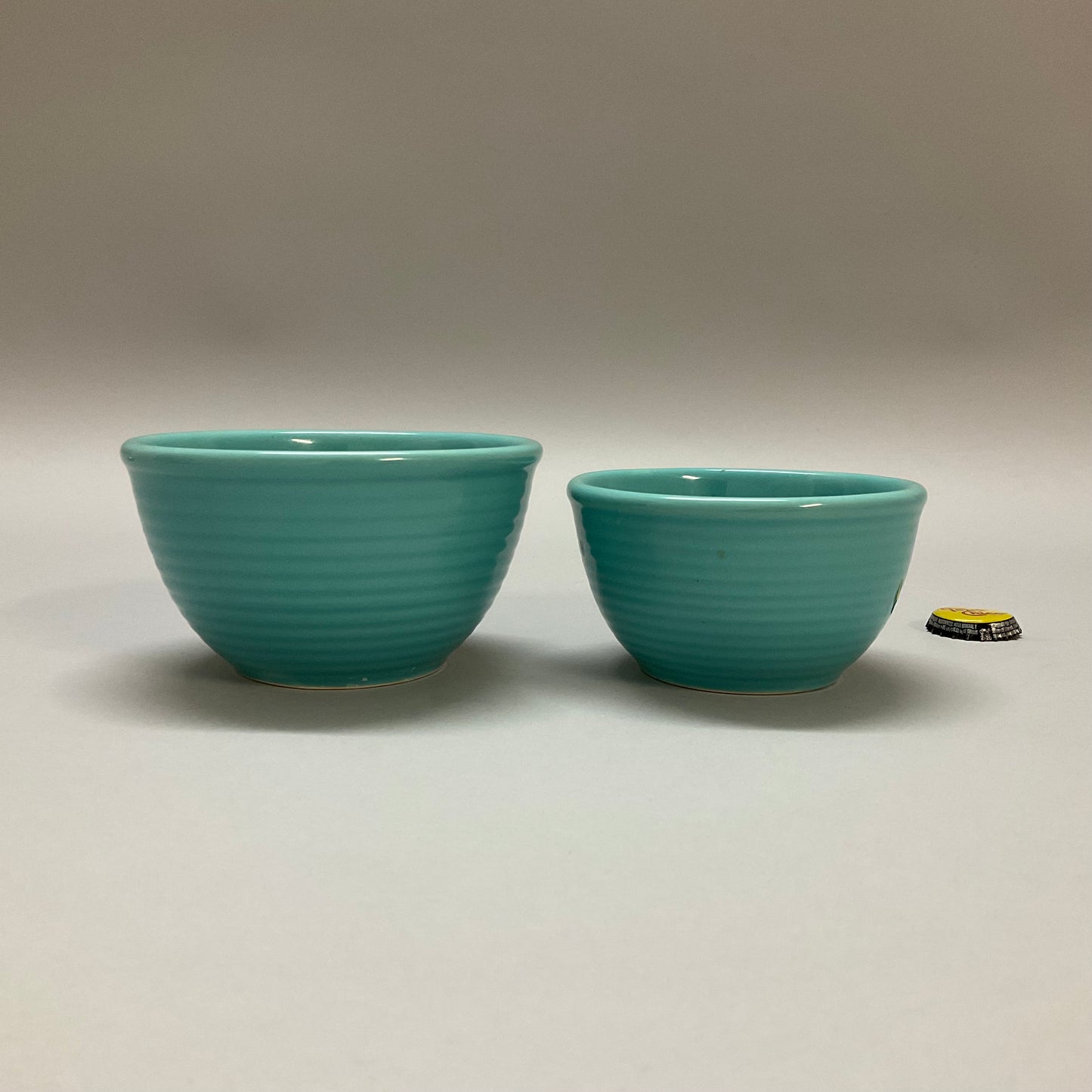 Turquoise Ribbed Bowls