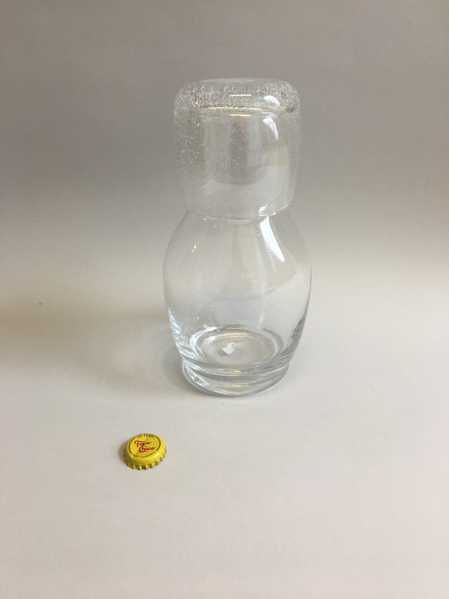 Bubbled Glass Carafe with Glass