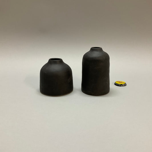 Black Ceramic Bud Vases