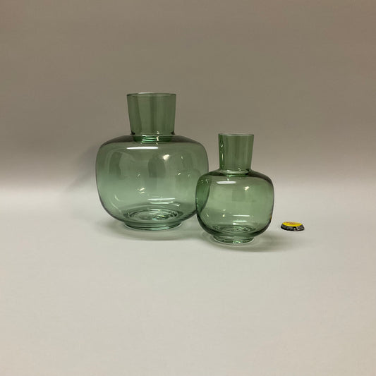 Green Glass Flower Vase
