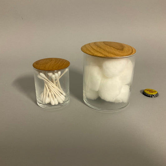 Wood Lid Glass Jars