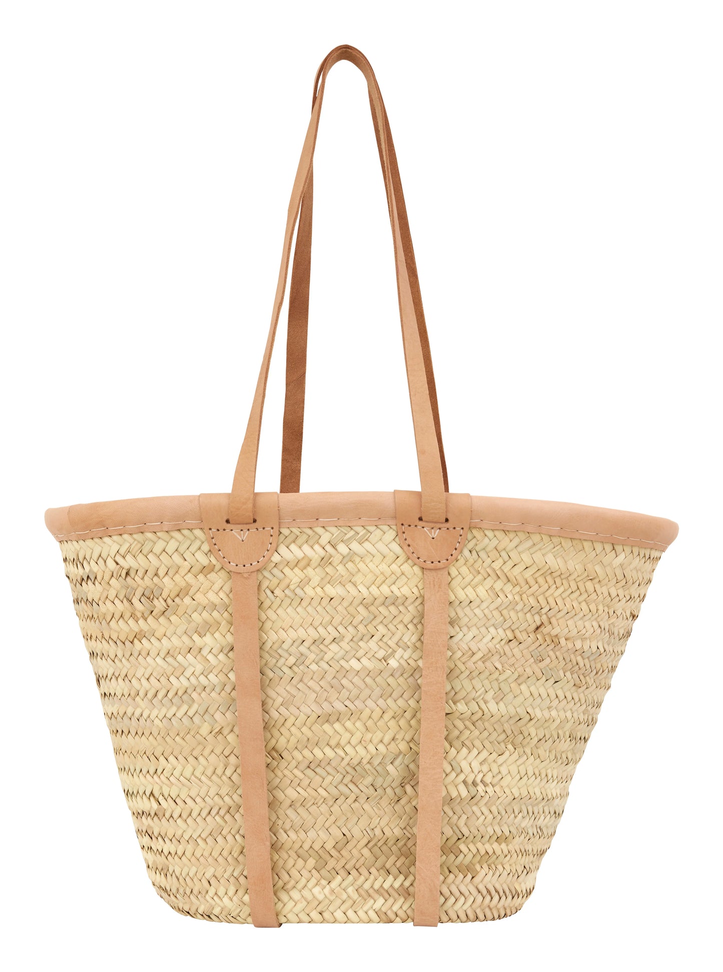 Rattan and Leather Market Tote