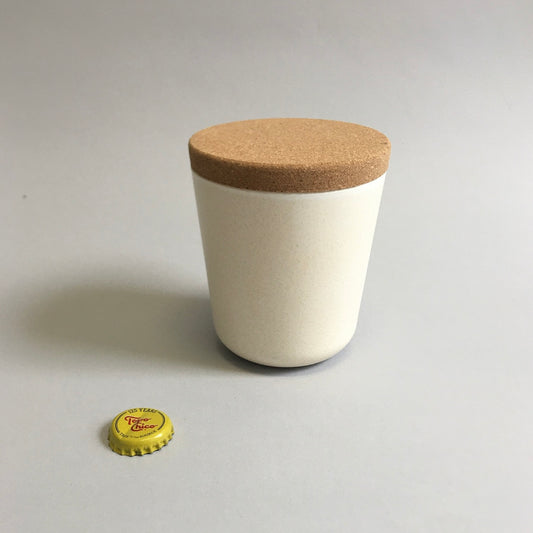 White Canister with Cork Lid