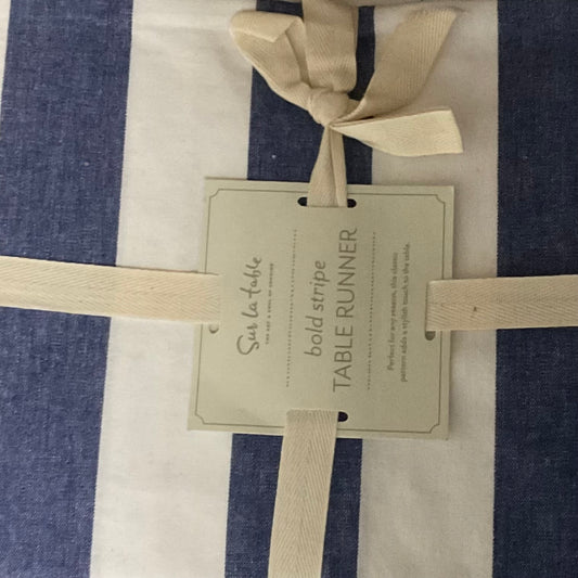 Blue Bold Stripe Table Runner
