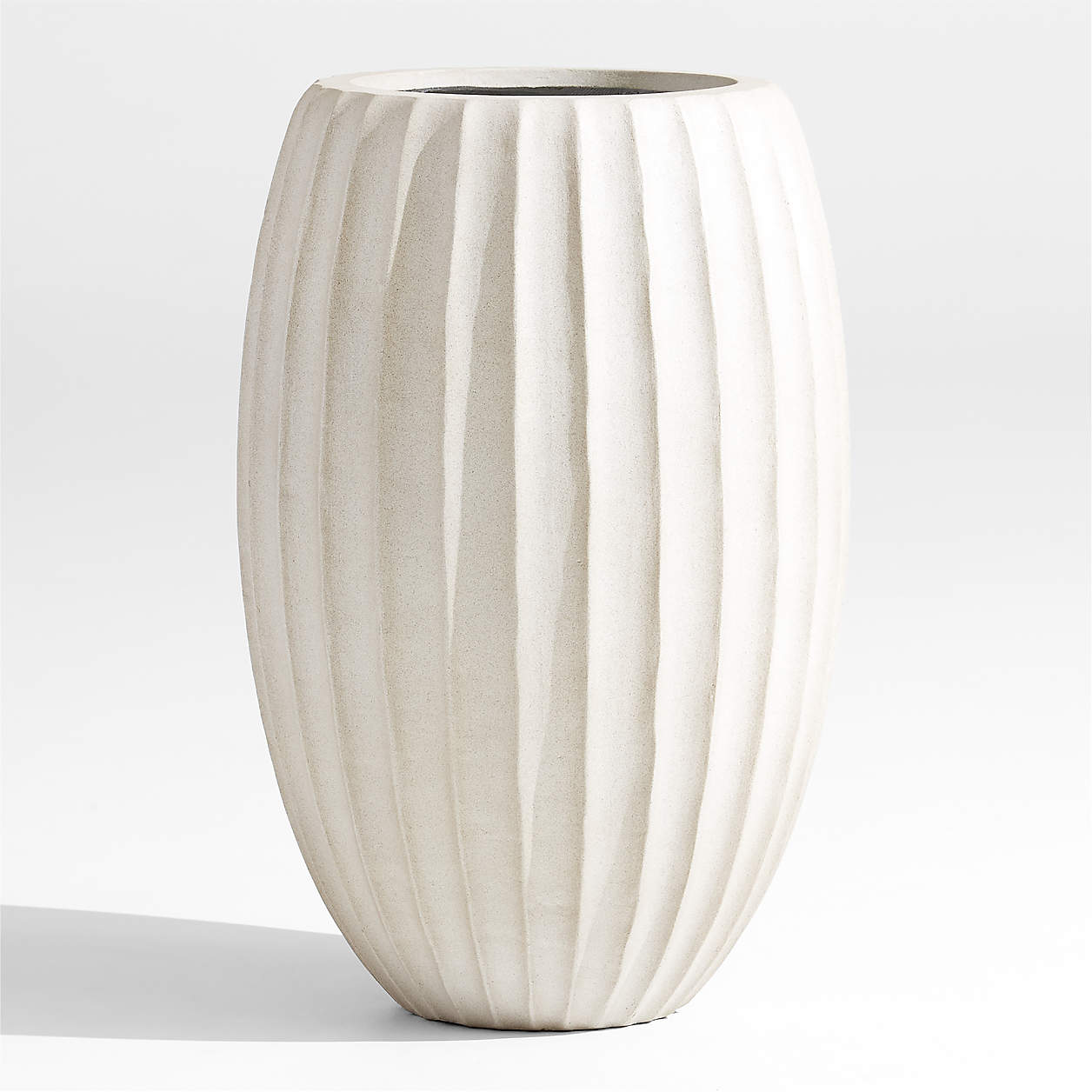 Warm White Fluted Planters