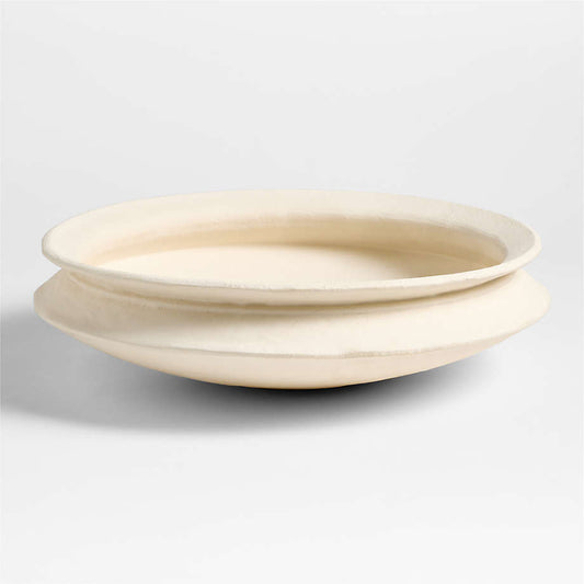 White Earthenware Clay Centerpiece Bowl