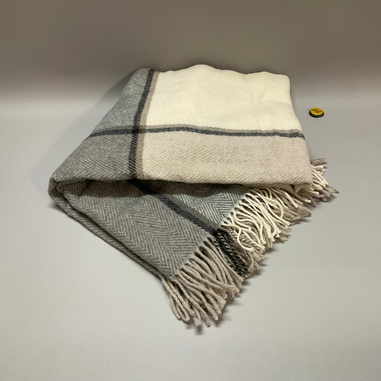 Gray/Beige Throw Blanket