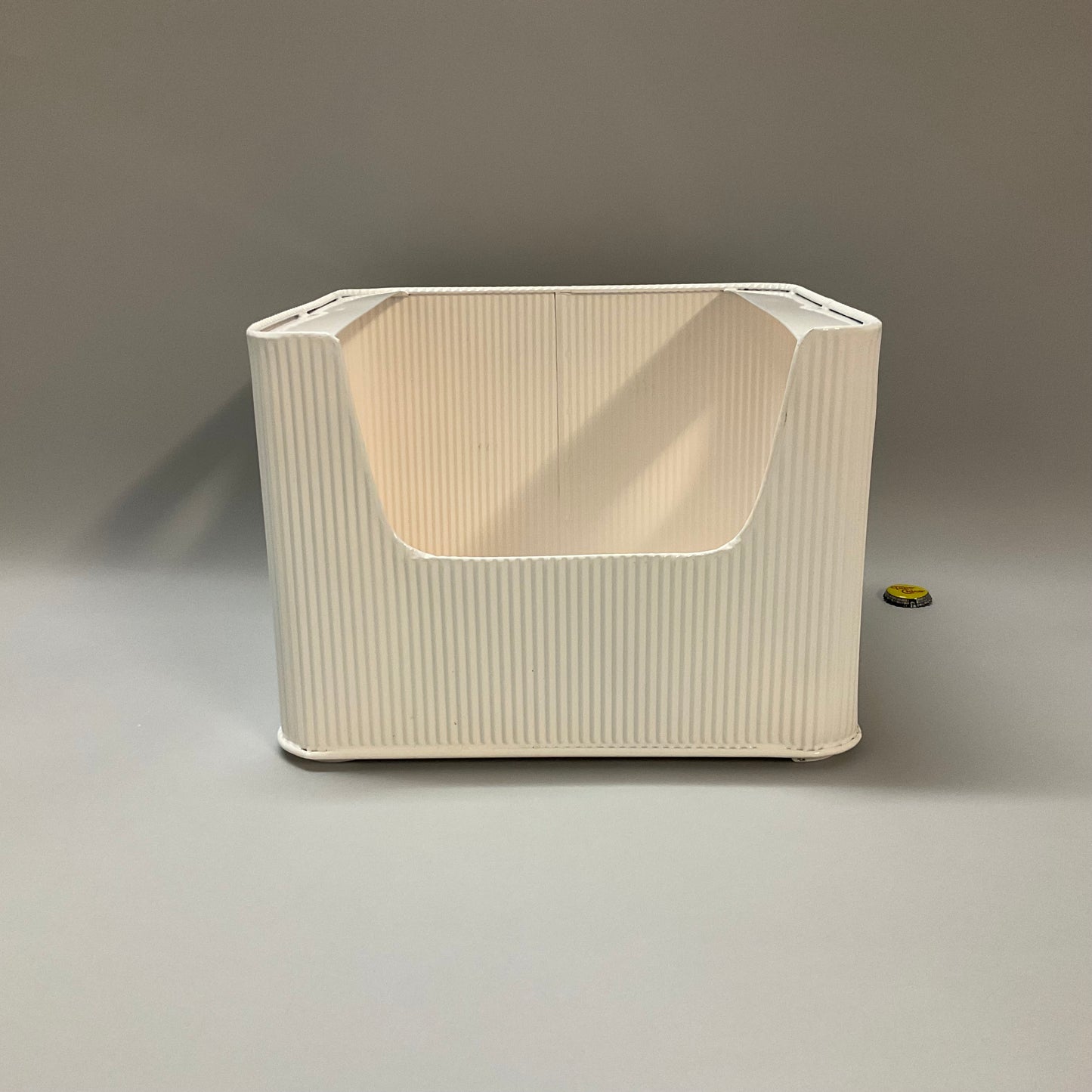 White Metal Fluted Storage