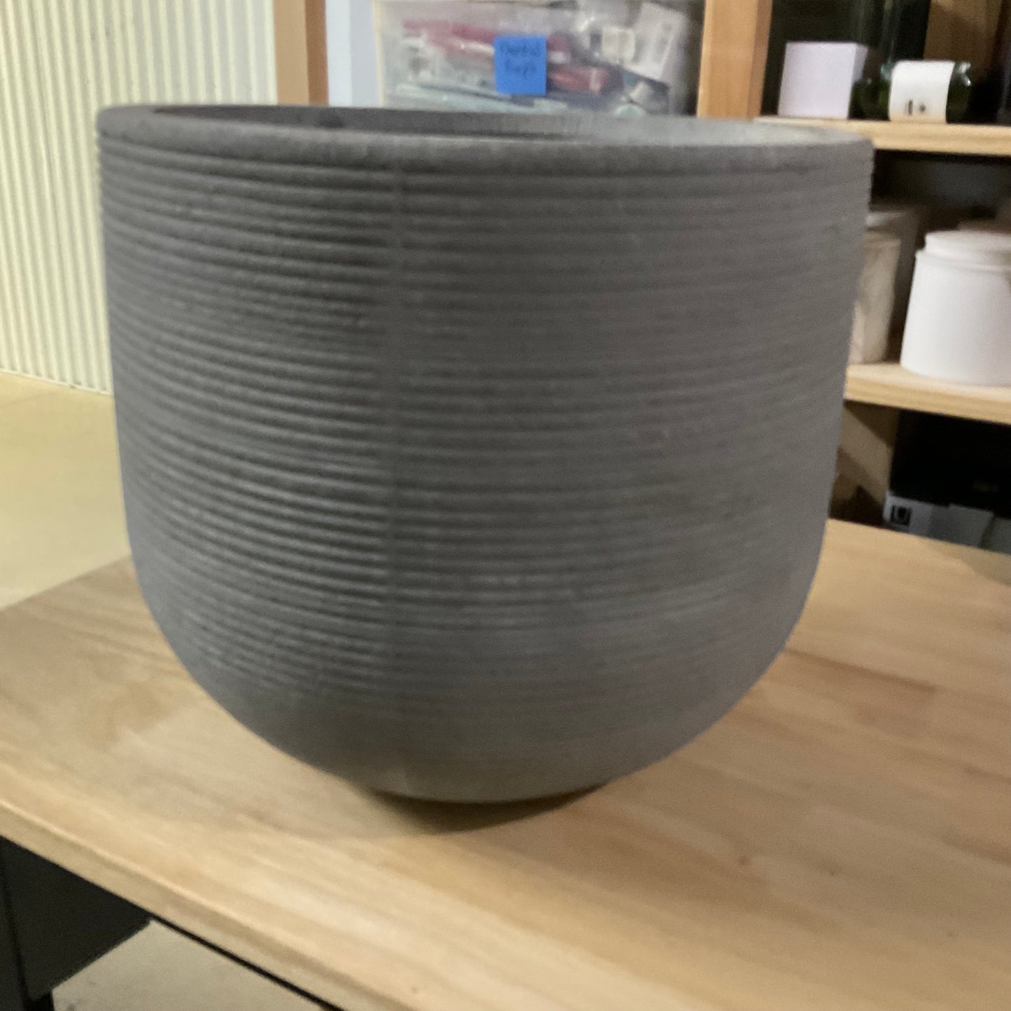 Large Gray Concrete Planter