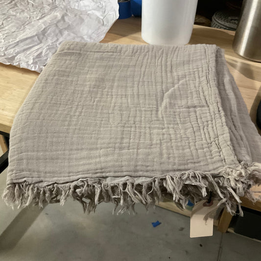Taupe Frayed Edge Throw