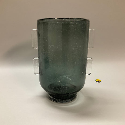 Tall Smoked Gray Glass Vase
