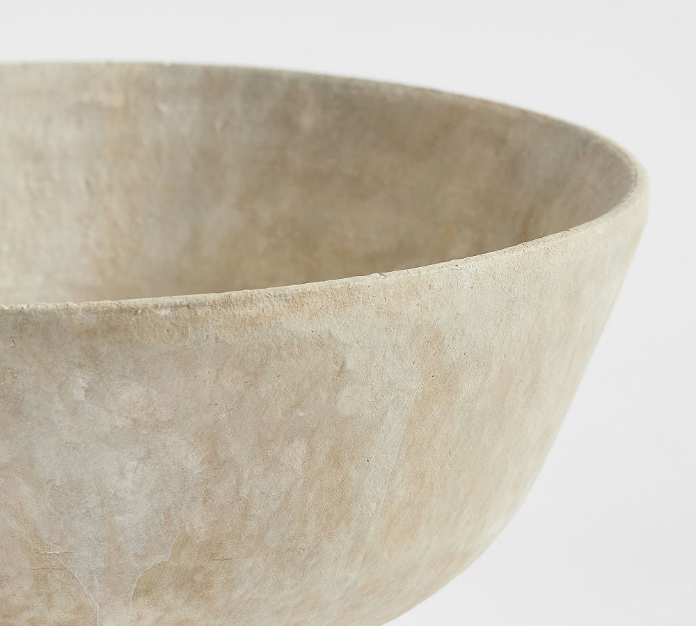 Light Gray Ceramic Footed Bowl