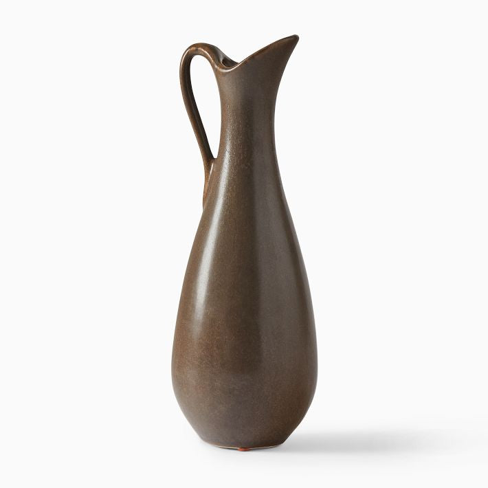 Slim Brown Pitcher Vase