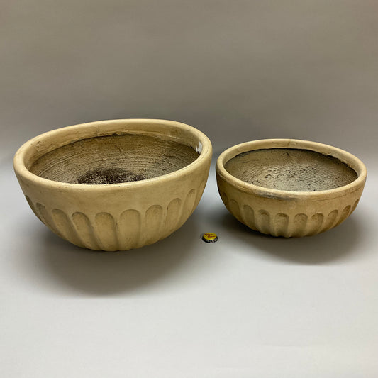 Fluted Cream Bowl Planters