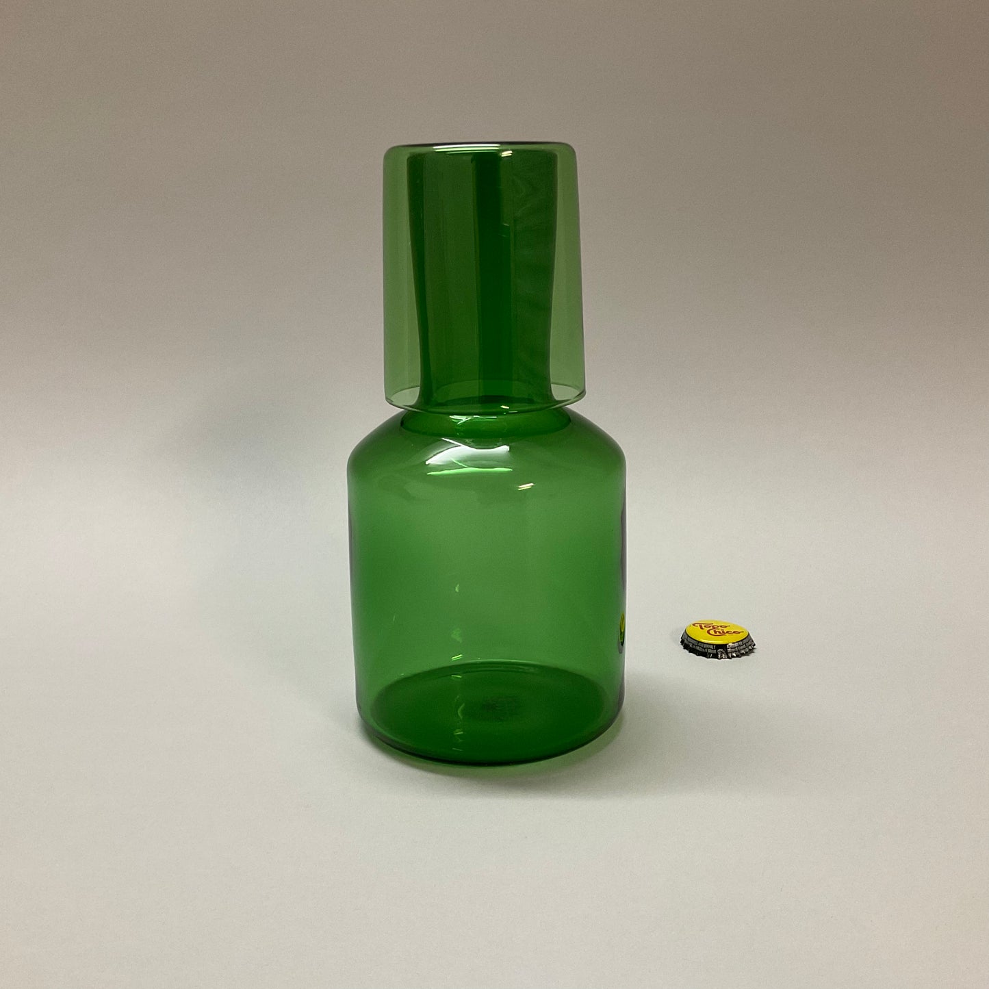 Green Glass Carafe with Glass