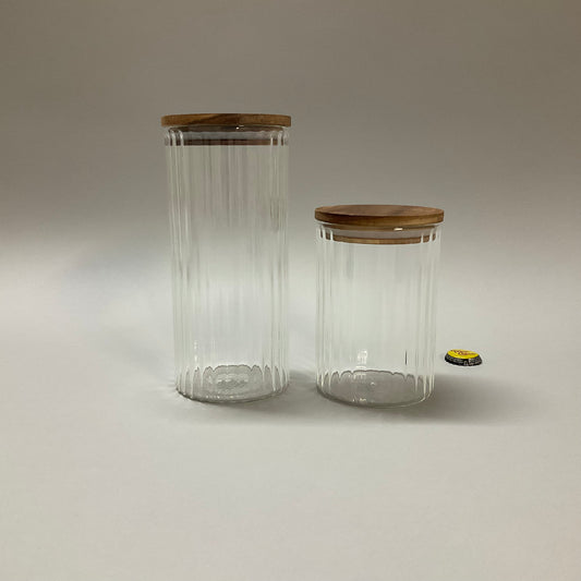 Glass Canisters with Wooden Lid