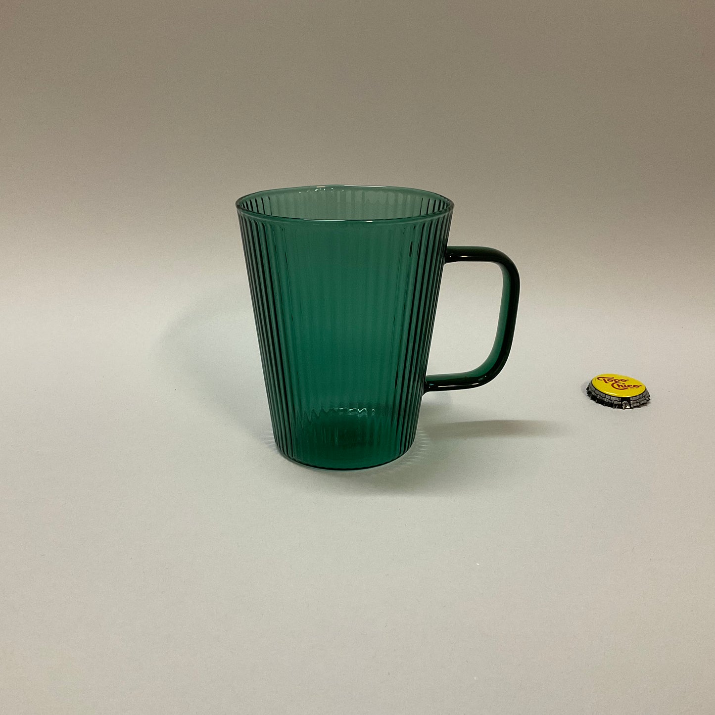 Teal Fluted Glass Mug