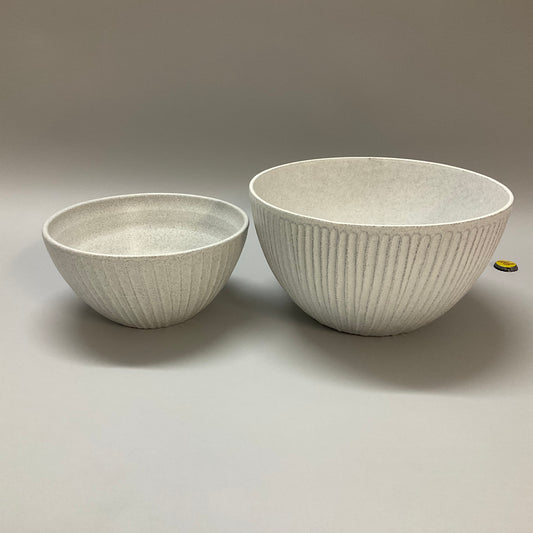 Gray Fluted Mixing Bowls